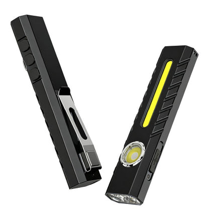 🔦 T9 EDC Flashlight – 1500 Lumens, Red Laser & UV Light, USB-C Rechargeable 🧲