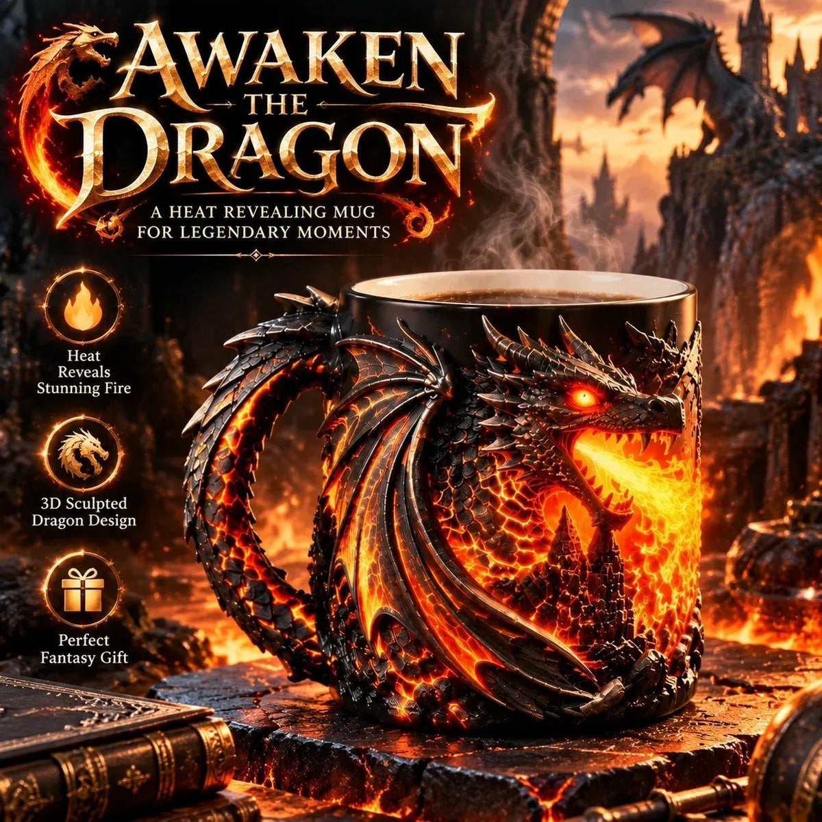 Dragonfire 3D Heat-Reveal Magic Mug - 1