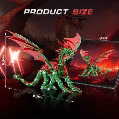 3D Metal Dragon Puzzle Kit – Mechanical DIY Model for Adults & Teens