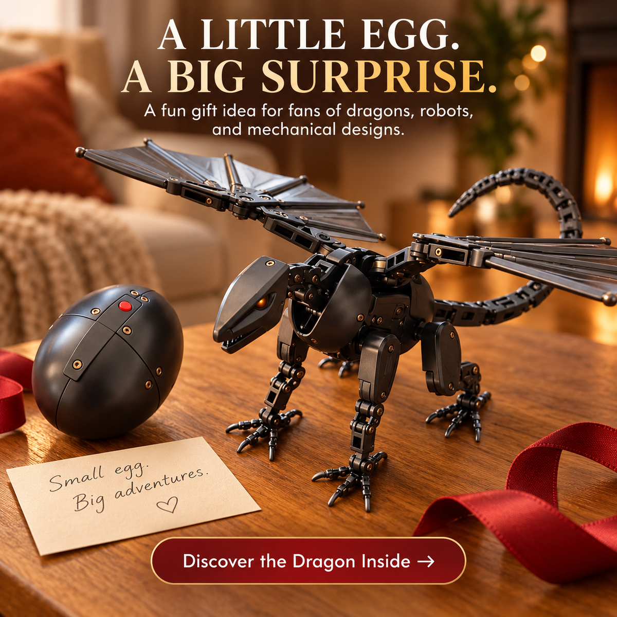 🐉This Egg Transforms Into a Dragon – 2-in-1 Mechanical Dragon Figure