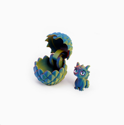 🐉🐉3D-Printed Dragon Egg & Baby Dragon Set – Colorful Opening Egg Collectible & Desk Decor