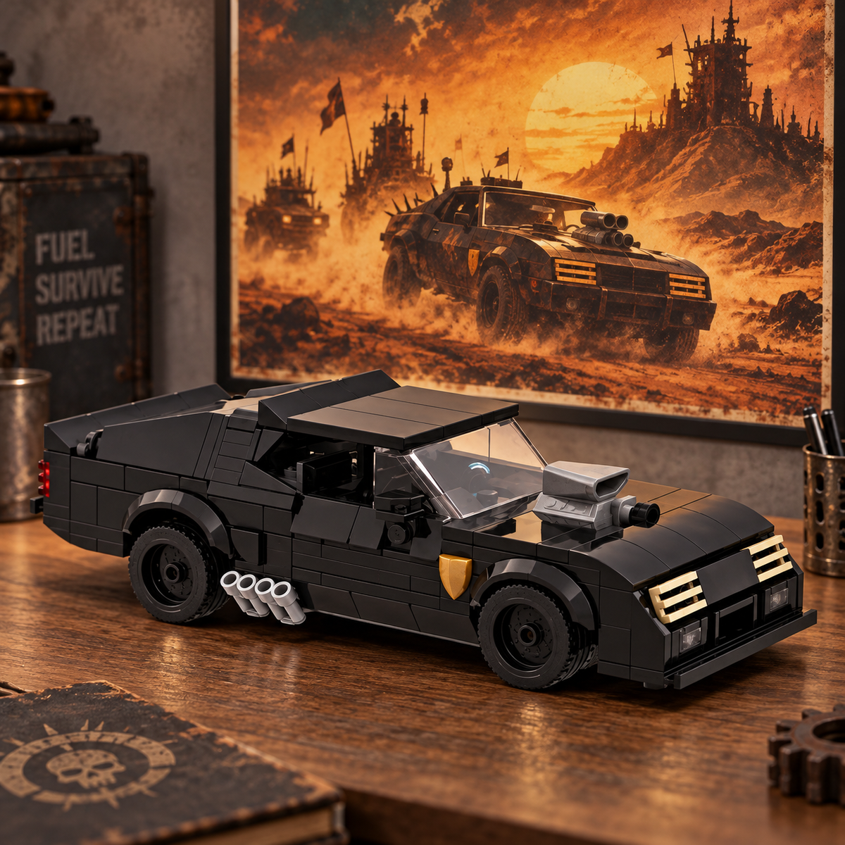 Ultimate V8 Interceptor Building Set – Build, Display & Collect the Black Muscle Machine