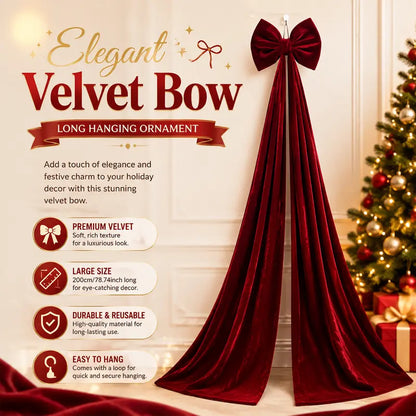 🎀🎄 6.5ft Giant Burgundy Velvet Christmas Bow – Festive Décor for Trees, Windows & Walls ✨✨