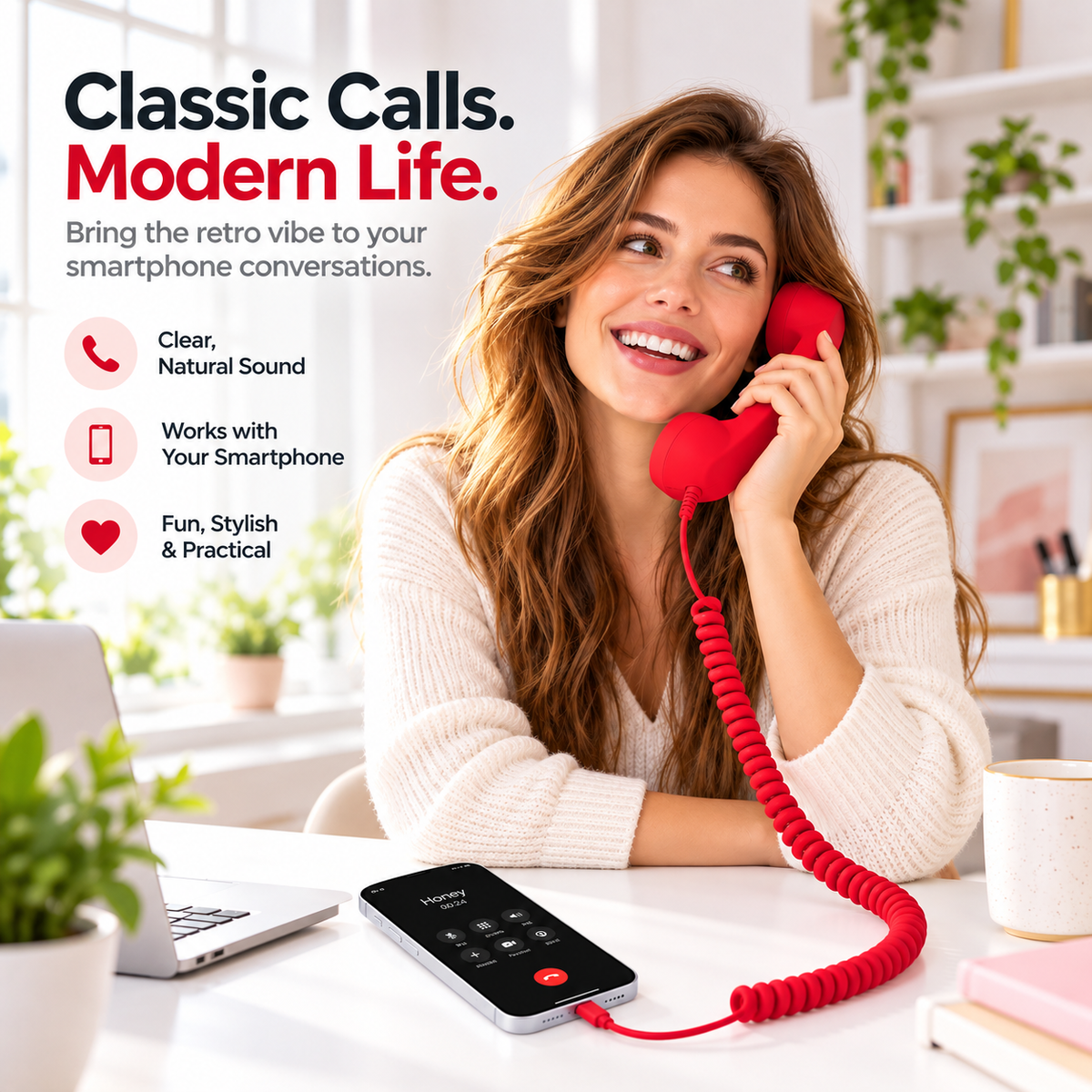 ☎️Retro Phone Handset with Type-C | Vintage Wired Receiver 📞
