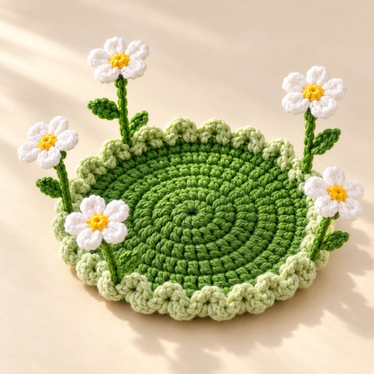 🌸50% OFF🌸Handmade Crochet Floral Coaster | Everlasting Table Art 🌸