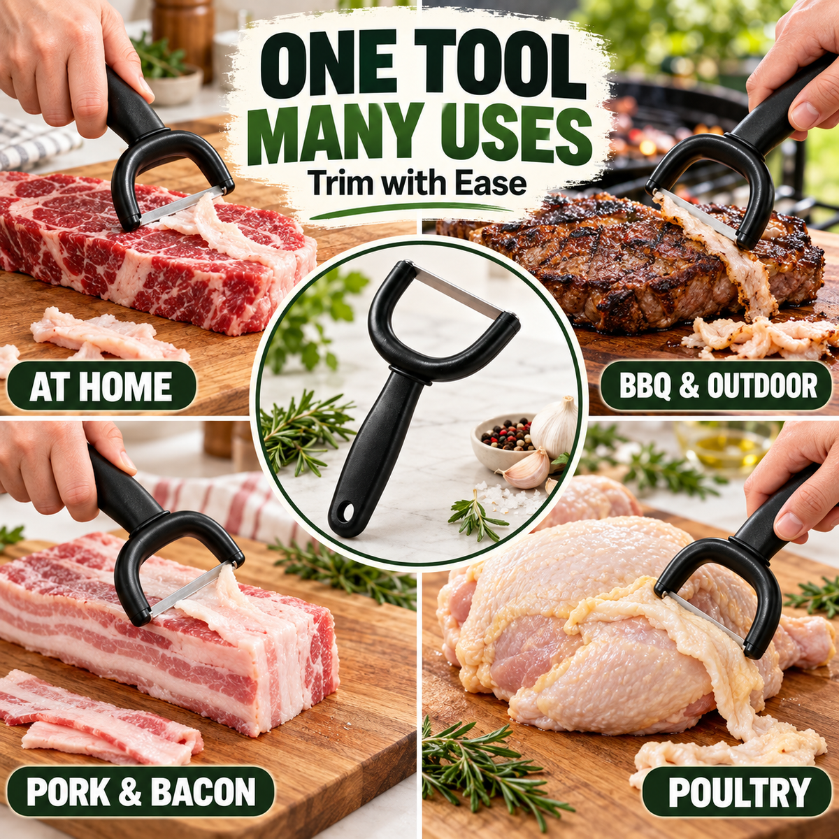 Handheld Meat & Fat Trimming Tool for Brisket and Pork 🥩✨