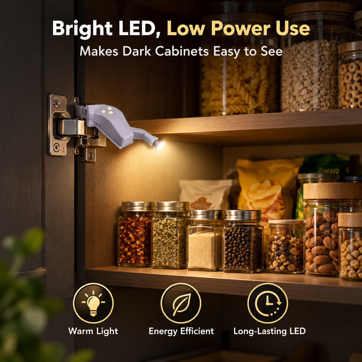 💡💡Smart Motion Sensor LED Hinge Light – Auto-On Cabinet Lighting for Wardrobes, Kitchen Cabinets & Shoe Storage