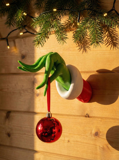 Green Hand Wall Decor – Christmas Ornament Holder