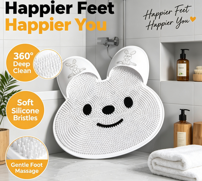 🐰🐰Bunny Shower Foot Scrubber Mat, Non-Slip Foot Massager for Shower