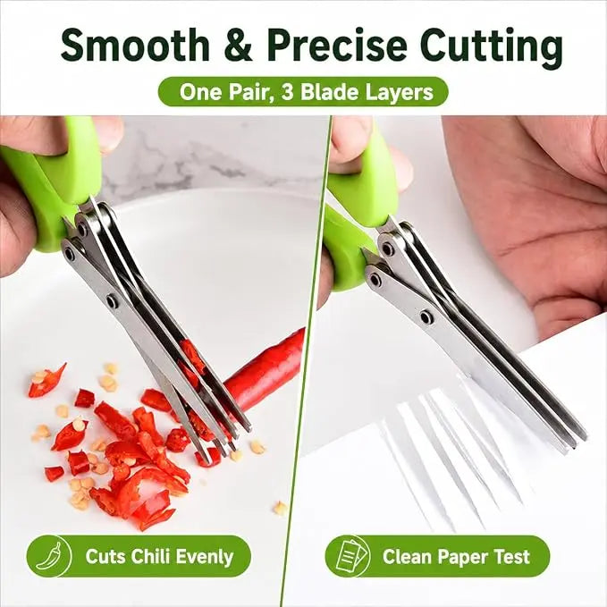 5-Blade Herb Scissors-Fast Kitchen Chopper for Fresh Herbs &Seasonings