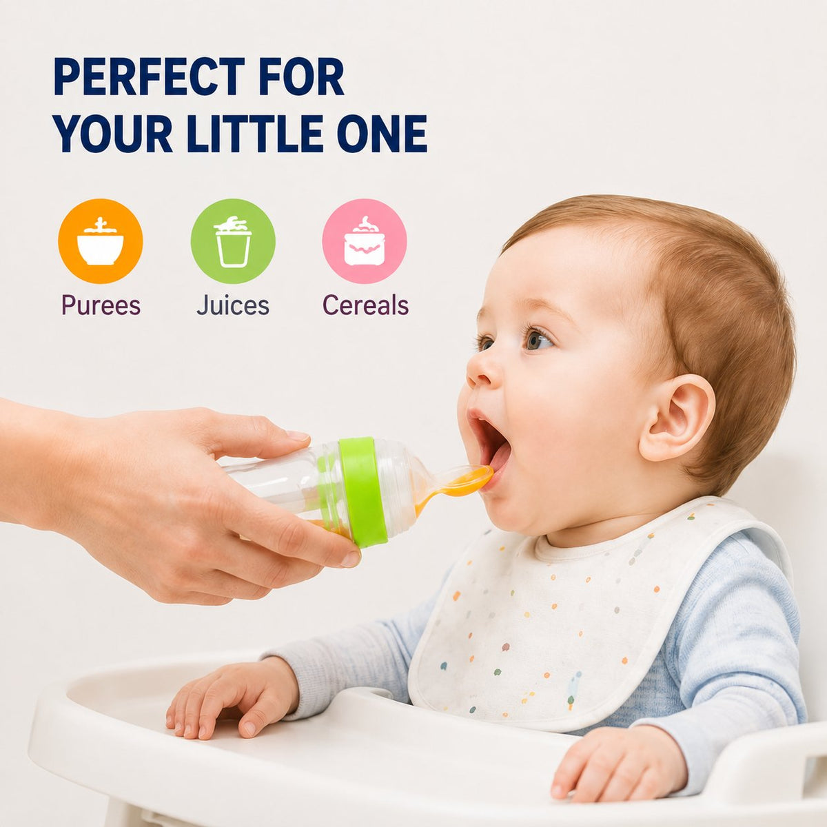 🍼 Early Bird Sale 50% OFF — Baby Food Squeeze Spoon Feeder | 2-In-1 Silicone Feeding Bottle 👶