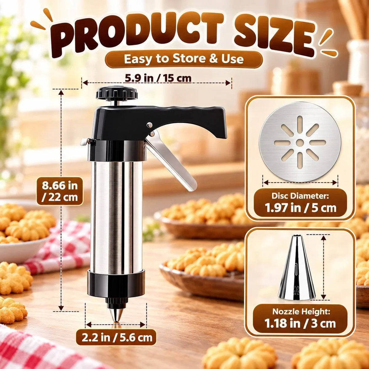 🍪Stainless Steel Cookie Press & Decorating Kit