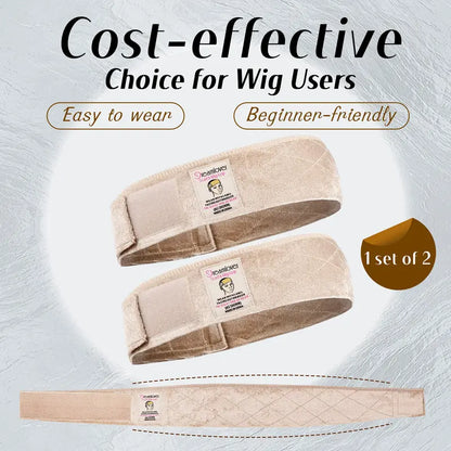 ✨✨Dreamlover Adjustable Velvet Wig Grip Bands, 2-Pack – Non-Slip, Breathable Comfort for Wigs & Hijabs
