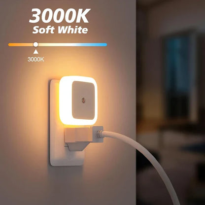 💡 6-Pack Dusk-to-Dawn LED Night Lights – Warm White, Plug-In 🌙