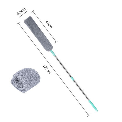 Retractable Microfiber Dusting Brush – 2-in-1 Crevice Cleaner with 2 Washable Dusting Cloths
