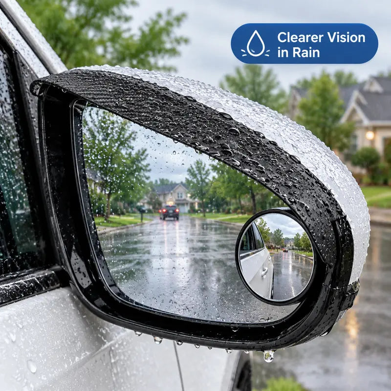 🚗 2-Pack Car Side Mirror Rain Visors with 360° Blind Spot Mirrors – Clearer Views in the Rain 🌧️
