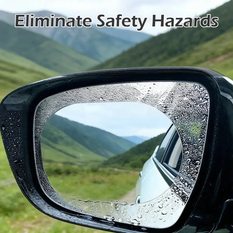 🚗 4PCS Car Rearview Mirror Rainproof & Anti-Fog Film – Clear Vision in Rain