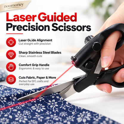 ✂️🔴 Laser-Guided Sewing Scissors – Multi-Purpose Scissors with Infrared Cutting Guide 🧵