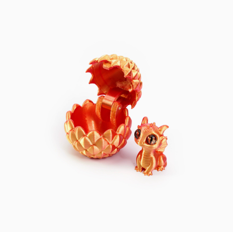 🐉🐉3D-Printed Dragon Egg & Baby Dragon Set – Colorful Opening Egg Collectible & Desk Decor