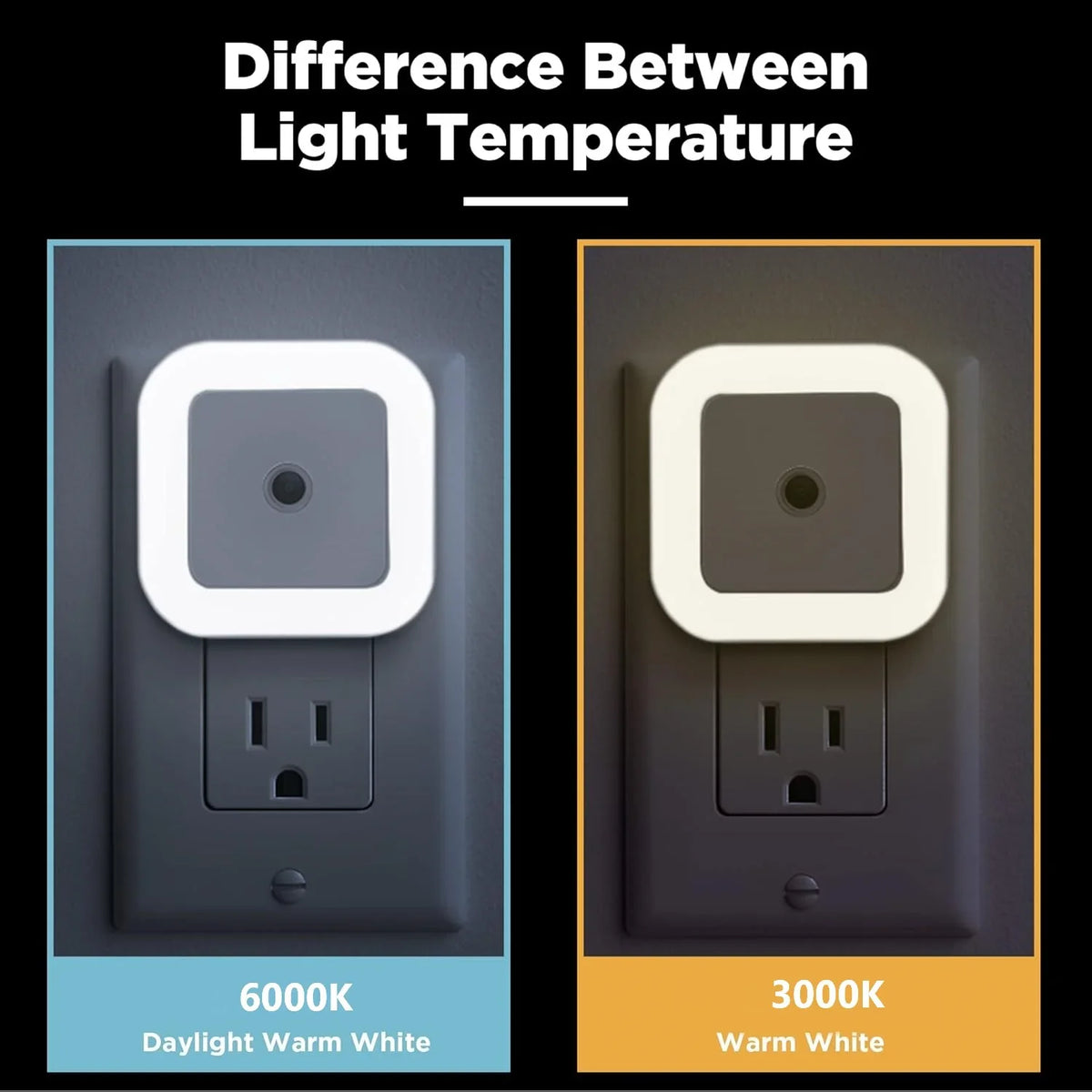 💡 6-Pack Dusk-to-Dawn LED Night Lights – Warm White, Plug-In 🌙
