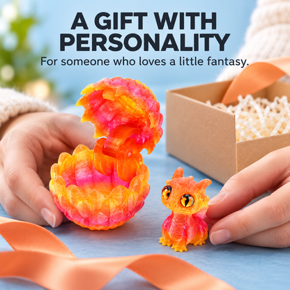 🐉🐉3D-Printed Dragon Egg & Baby Dragon Set – Colorful Opening Egg Collectible & Desk Decor