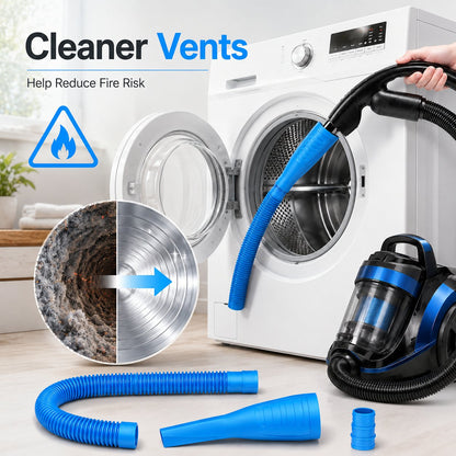 🧹 2-in-1 Dryer Vent Cleaning Kit – Vacuum Hose Attachment & Flexible Lint Brush ✨