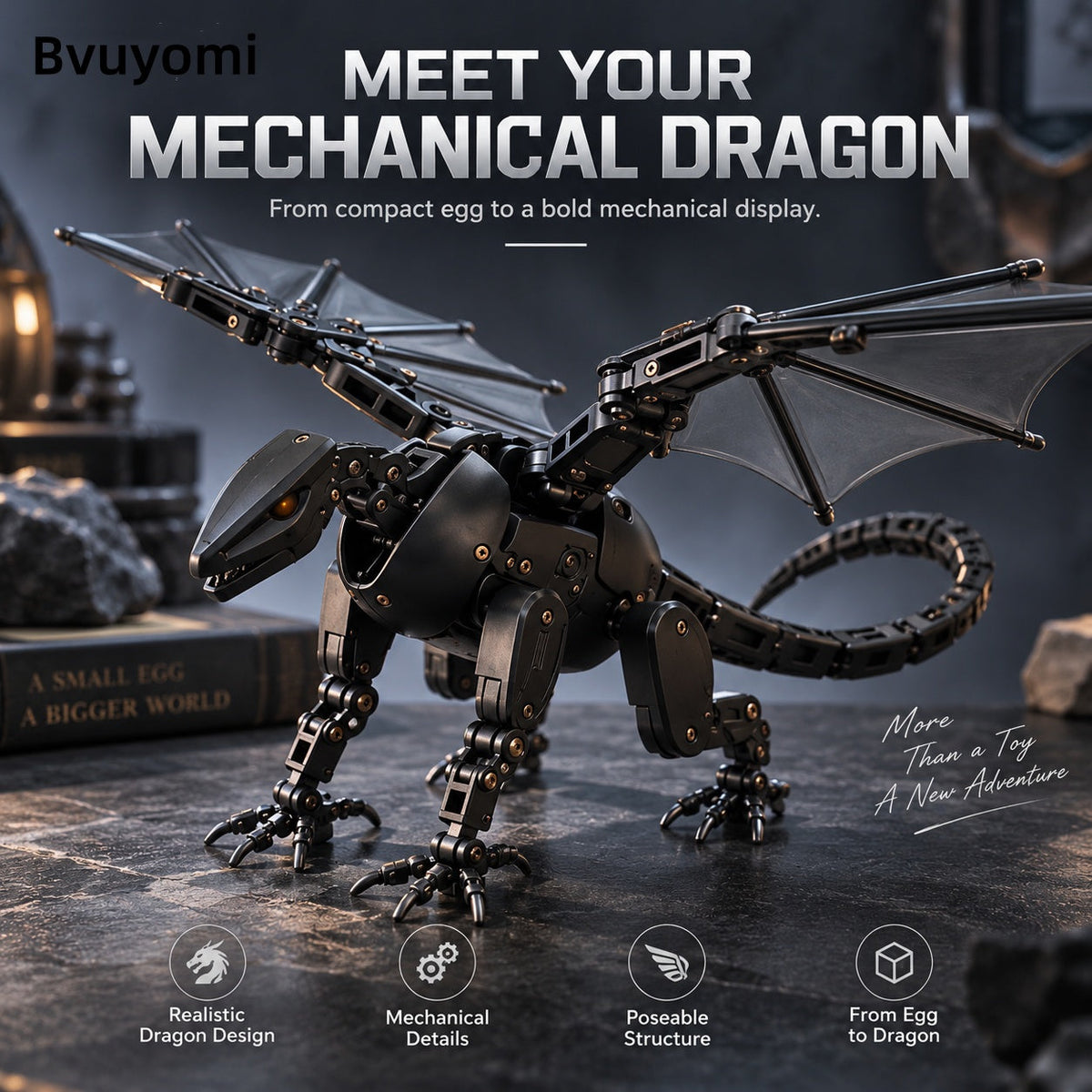 🐉This Egg Transforms Into a Dragon – 2-in-1 Mechanical Dragon Figure