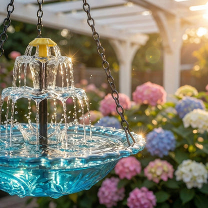🔥🔥New Year 70% Off--Solar Cascade Hanging Bird Bath Fountain