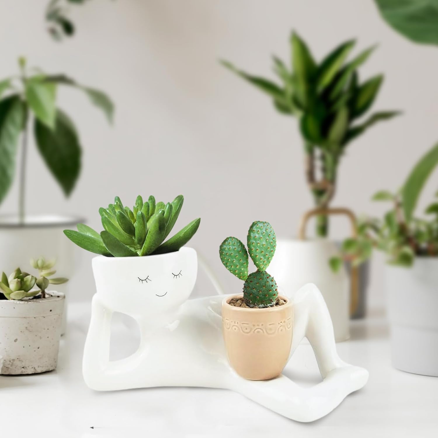 🎖️Lazy Guy Funny Planter with Drainage Hole