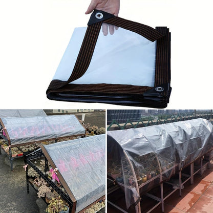 🌧️ Clear Waterproof PE Tarp – Transparent Outdoor Cover with Metal Grommets 🏕️