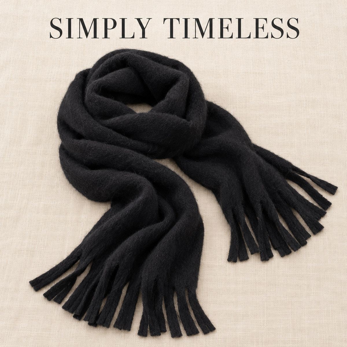 🧣🍂Solid Color Tassel Scarf – Thick & Cozy Fall-Winter Style for Women & Men
