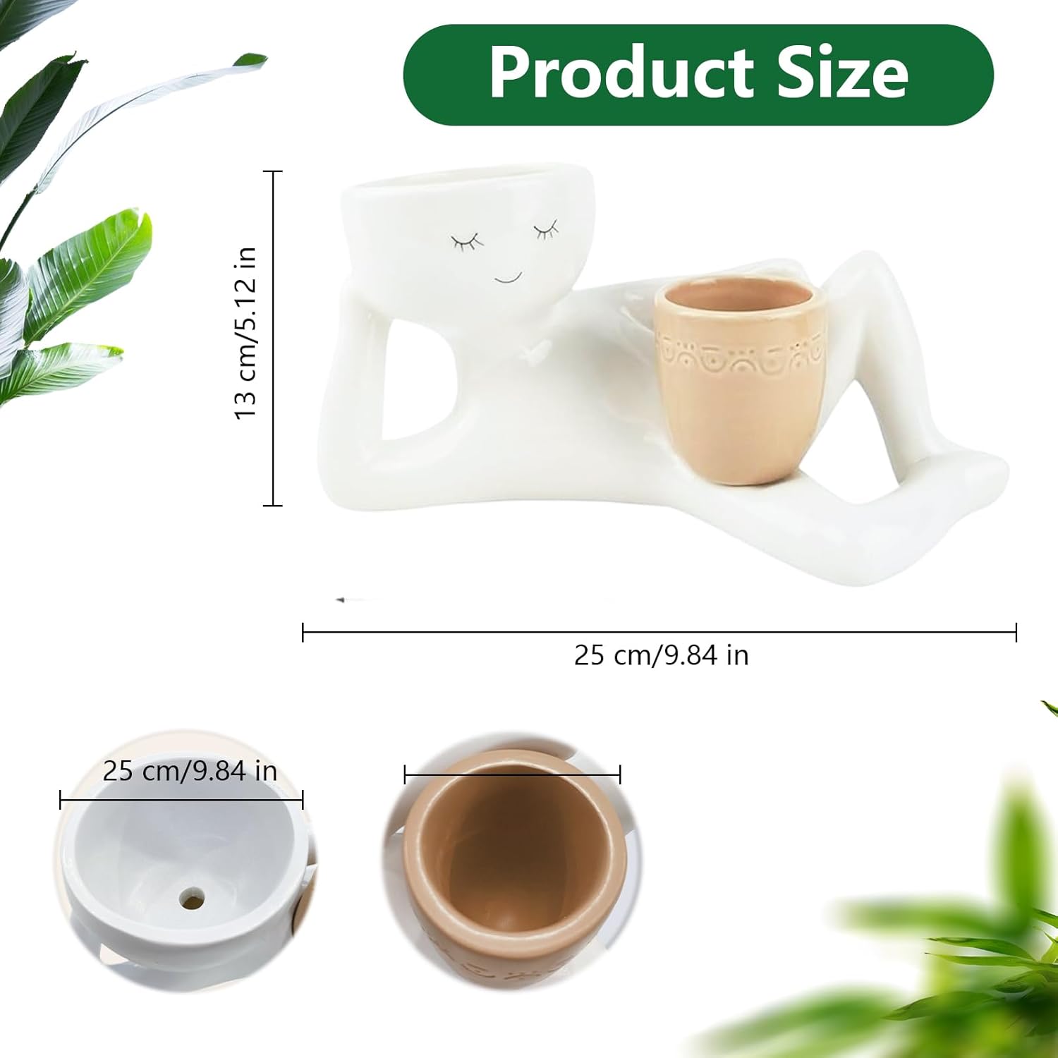 🎖️Lazy Guy Funny Planter with Drainage Hole