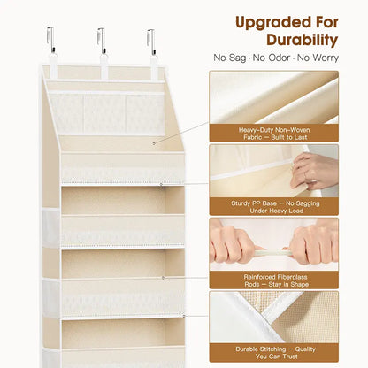 ✨✨Heavy-Duty Over-the-Door Organizer Storage Bag – 16-Pocket Space-Saving Storage for Bathroom, Nursery, Bedroom & Home