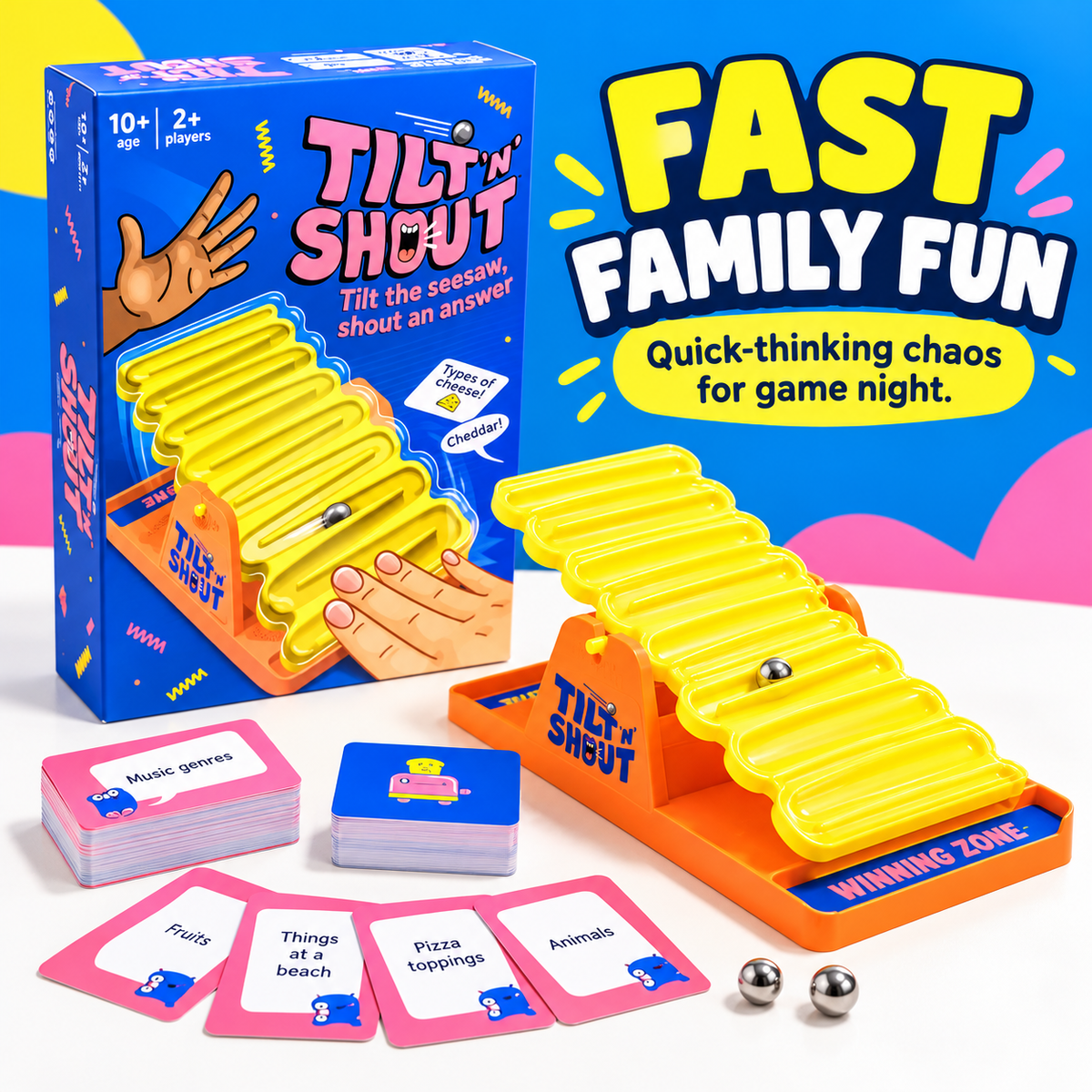 🎲 Tilt ’n’ Shout Board Game – Hilarious Family Fun for All Ages 😂