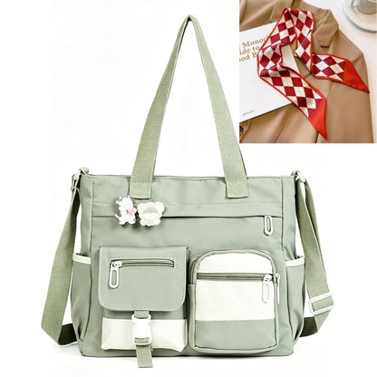 👜 HALF PRICE — TODAY ONLY! ✨ Large Capacity Multi-Pocket Canvas Tote Bag – Retro Style, Roomy & Organized 🎒 Laptop-Friendly, Lightweight & Comfortable 🏫 Perfect for School, Commuting & Shopping 🛍️