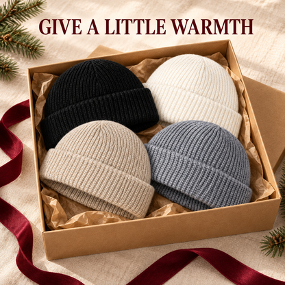 Men’s Cuffed Knit Beanie – Solid Color Everyday Hat for Fall & Winter
