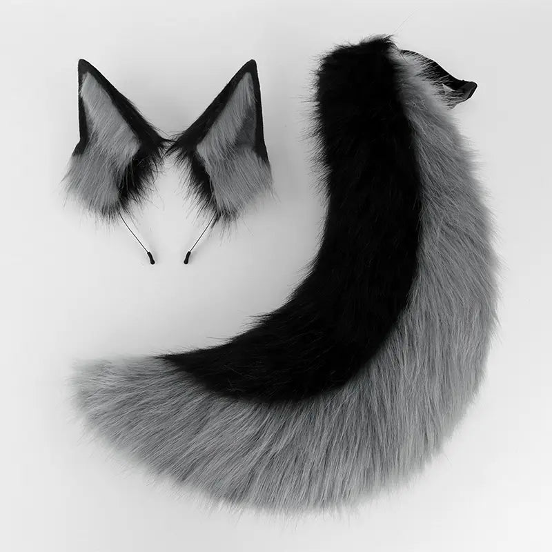 Fluffy Fox Ears & Tail Cosplay Set – Soft Plush Accessories for Anime Conventions, Halloween & Dress-Up