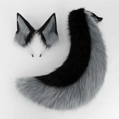 Fluffy Fox Ears & Tail Cosplay Set – Soft Plush Accessories for Anime Conventions, Halloween & Dress-Up