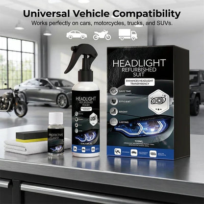 🎉🔆 Professional Car Headlight Restoration Kit – Removes yellowing & scratches, restores clarity & UV protection – easy DIY solution ✨
