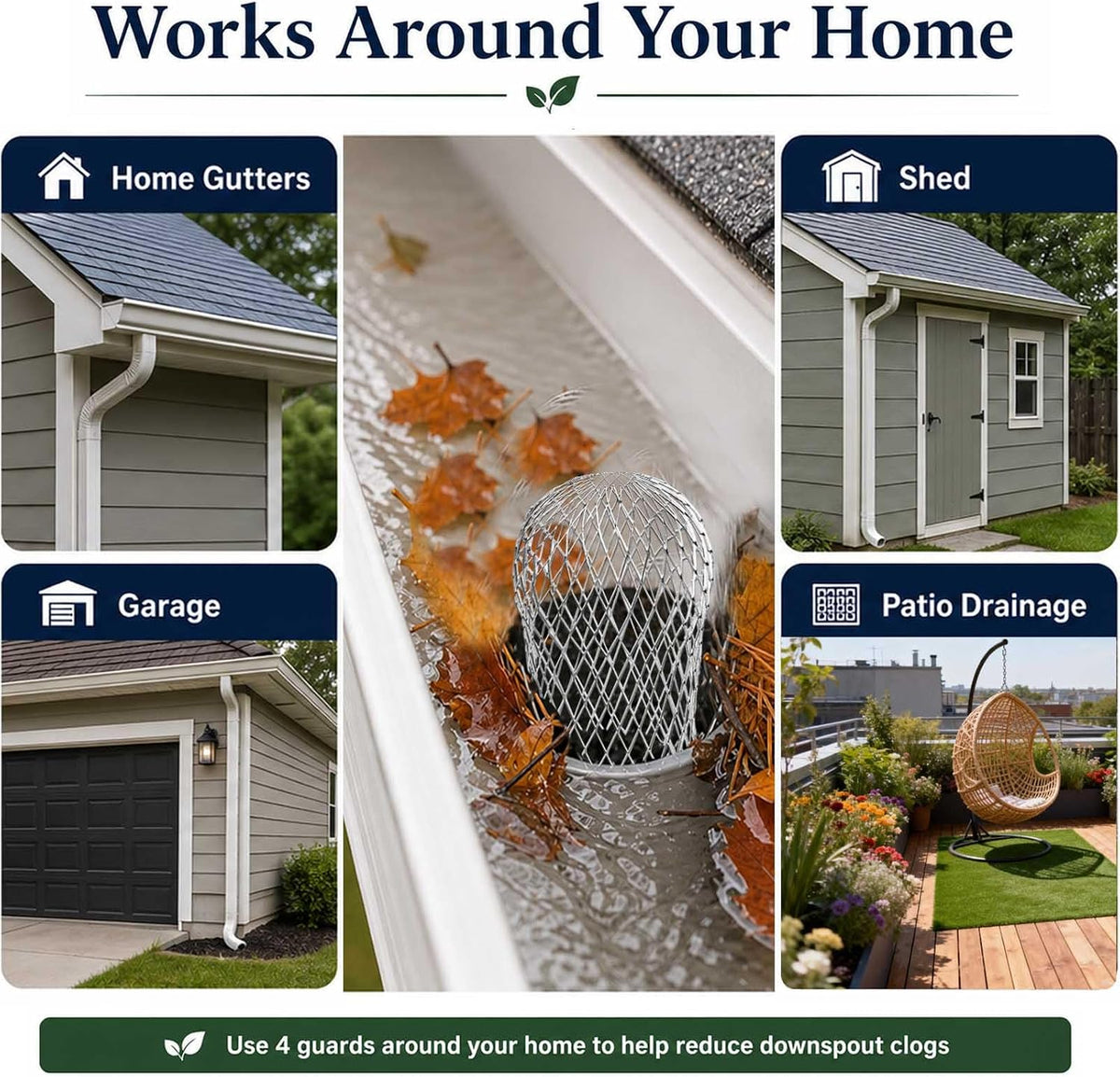 🏠🍂 Aluminum Alloy Gutter Guard Filter – Anti-Clog Leaf & Debris Catcher for Downspouts 🌧️
