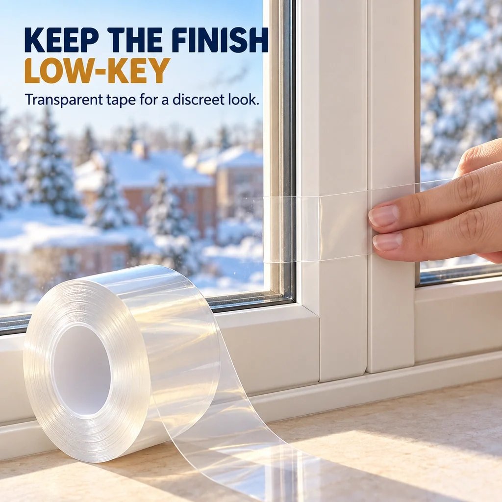 Clear window and door draft-sealing tape