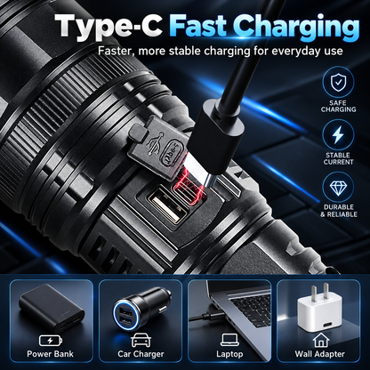 🔋🔦 2-in-1 Flashlight & Power Bank – Portable Bright Light with USB Charging Port ⚡