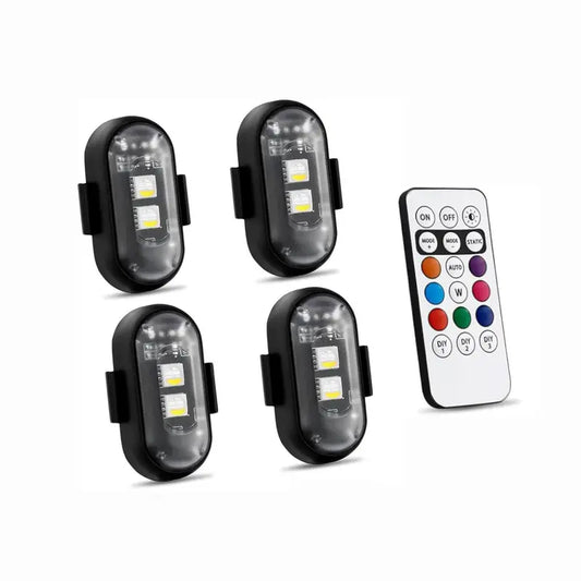🚨✨ RGB LED Aircraft Strobe Light – Wireless Remote Warning Light for Bike, Car & Motorcycle 🏍️