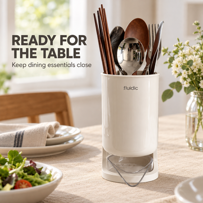 ✨✨Draining Utensil Holder – Compact Countertop Organizer for Chopsticks, Spoons & Forks