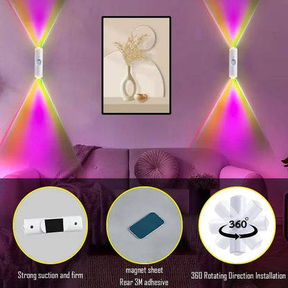 🌈 Motion Sensor Night Light – Rechargeable RGB Dimmable Wall Lamp