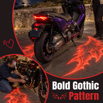 🏍️😈 Devil Wing Ground Projection Lights – 1 Pair of Motorcycle Accent Lights ✨