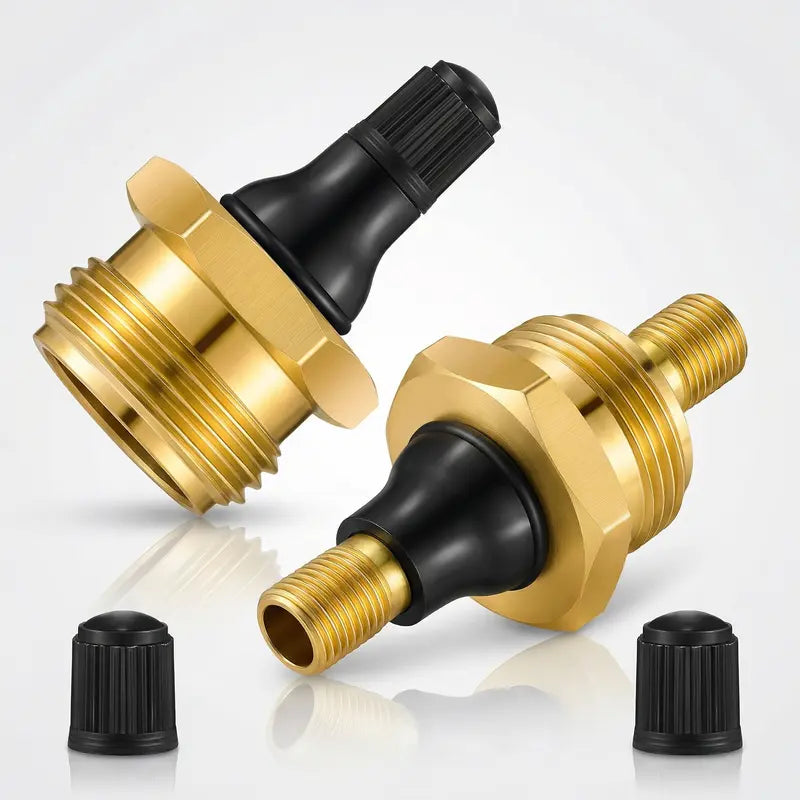 Brass RV Blow Out Plug with Drain Valve – Winterizing Air Hose Adapter