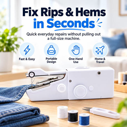 Portable Handheld Mini Sewing Machine – Compact Cordless Fabric Repair Tool for Clothes, Curtains & DIY Sewing