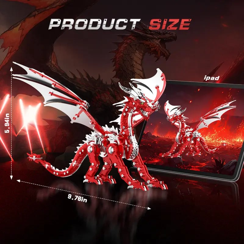 3D Metal Dragon Puzzle Kit – Mechanical DIY Model for Adults & Teens