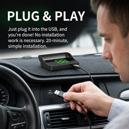 💡 No complicated wiring! Plug and play GPS HUD speedometer for any car.